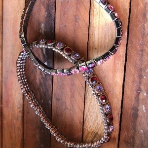 Two stretch rhinestone bracelets